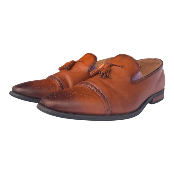 La Milano Mens Tracy 11 Tasseled Leather Cap Toe Cognac Ombré Oxfords Sz 9.5EEE main image 9